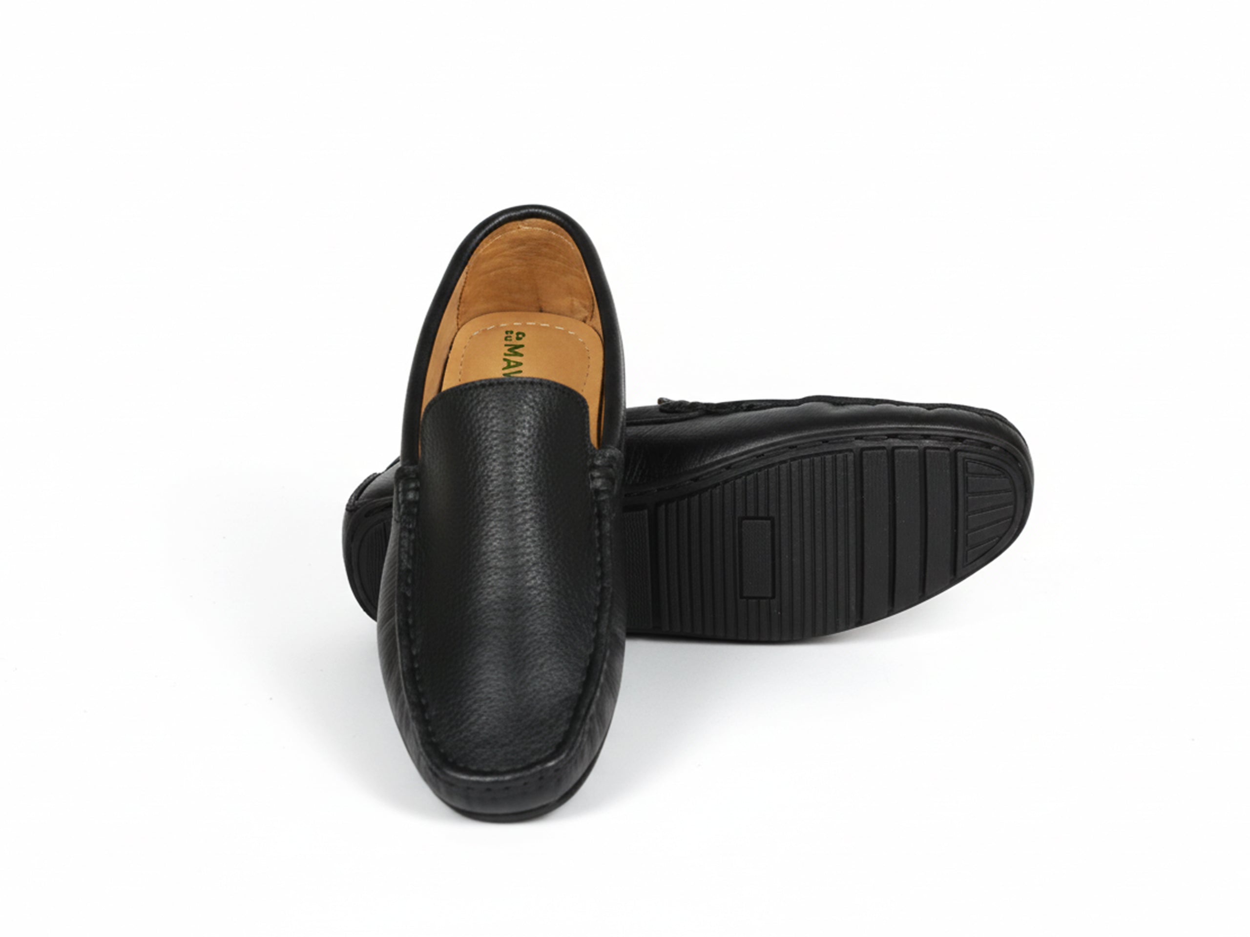 Classic Black Genuine Leather Driving Loafer