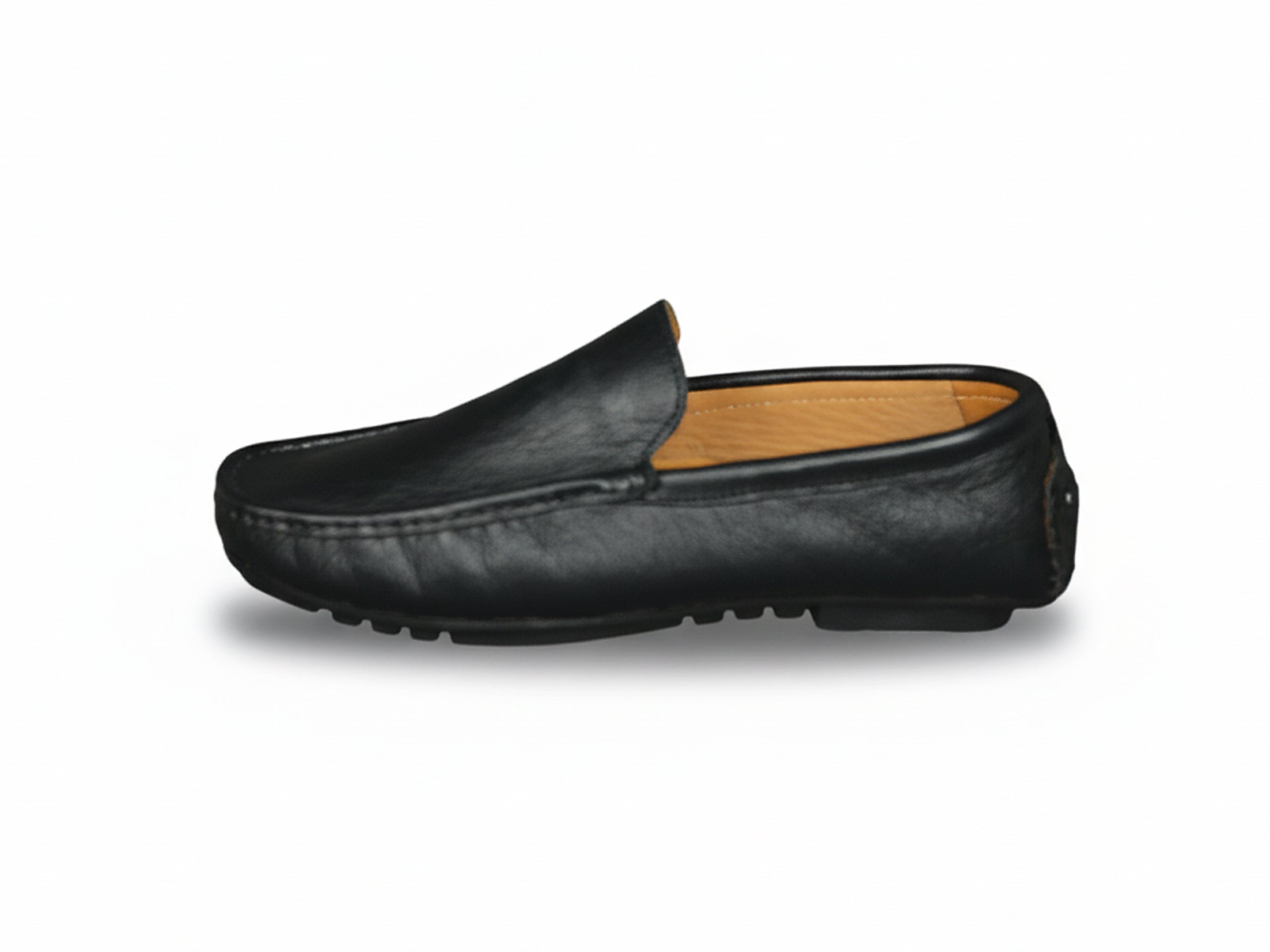 Classic Black Genuine Leather Driving Loafer
